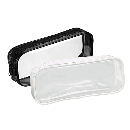 EXCEART Tragbare Bleistift Taschen Mit Reißverschluss Große Kapazität Aufbewahrungstaschen Für Schreibwaren Und Make Up Schwarz Weiß von EXCEART