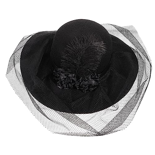 Vintage Fascinator Hut Mesh Gesichtsschleier Hut Spitze Brautschleier Beerdigung Schleier Hut Pillbox Party Kopfschmuck Teeparty Kopfbedeckung Für Frauen von EXCEART