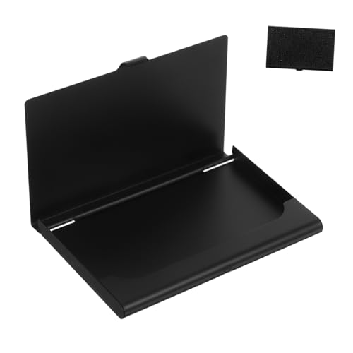 EXCEART Visitenkartenetui Id-Fall Kartenhalter Aus Metall Inhaber Einer Visitenkarte Namenskarten-Organizer Visitenkartenhalter Behälter Für Bürokarten Kartenhülle Black Strasssteine von EXCEART