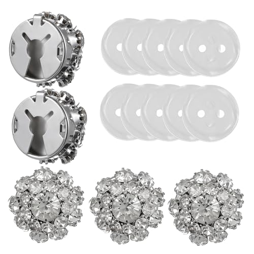 EXCEART Wasserstrahlbesetzte Blumen Manschettenknöpfe und Tuxedo Knöpfe Funkelnde Metallverarbeitung Modisches Schmuck Set für Hemden und Formelle Anlässe Geschenkverpackung von EXCEART