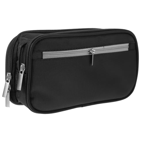 EXCEART federmäppchen Stift aufbewahrung stiftbox kalemlik Taschenorganisator Aufbewahrung für Markierstifte Federtasche mit großem Fassungsvermögen Studenten-Stifttasche Nylontuch Black von EXCEART