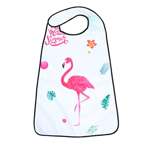 Große Lätzchen Riesen Latz Speiseschürze: Flamingo Essschürze für Erwachsene Wasserdicht Schürze Frauen Kinder Baby Bib Esslatz Kleiderschutz Senioren Ältere Behinderte Patienten Kleidungsschutz von EXCEART