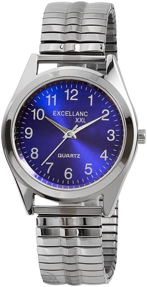 EXCELLANC Quarzuhr Mike Excellanc Herrenuhr mit Edelstahlzugarmband, XXL, Herrenuhr Edelstahl von EXCELLANC