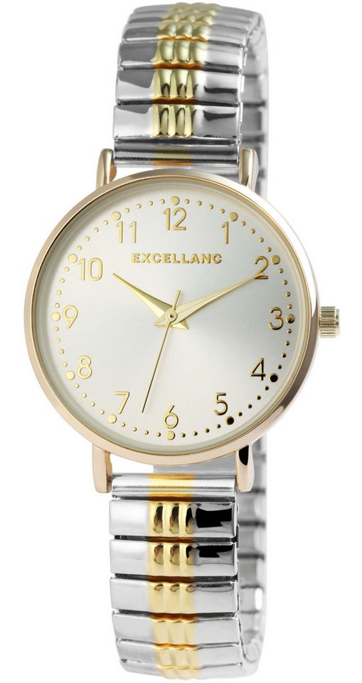 EXCELLANC Quarzuhr Emily Edelstahl-Zugarmband, Damen, 32 mm Gehäuse, schlicht, Damenuhr Edelstahl von EXCELLANC