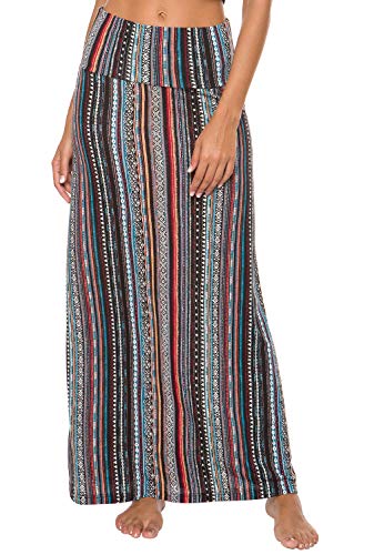 Damen Boho Lang Rock Weicher Dehnbarer Maxirock (2XL, 6) von EXCHIC