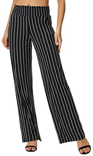 EXCHIC Damen Boho Gerade Beine Elastische Taille Palazzo Hose Freizeit Leichtes Yoga Loungehose mit Taschen (L, Series 2#16) von EXCHIC