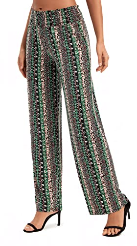 EXCHIC Damen Sommer Elastische Taille Boho Haram Hose Beilaufig Strand Hippie Hose Yoga mit Taschen (XL, Series 2#18) von EXCHIC