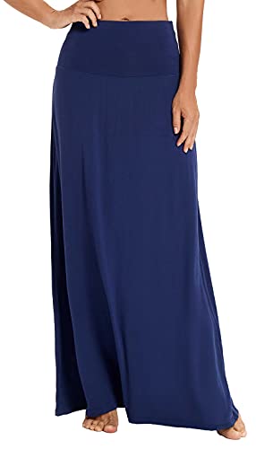 Exchic Damen Maxi-Rock, Bohemian-Stil, bedruckt - Blau - Groß von EXCHIC