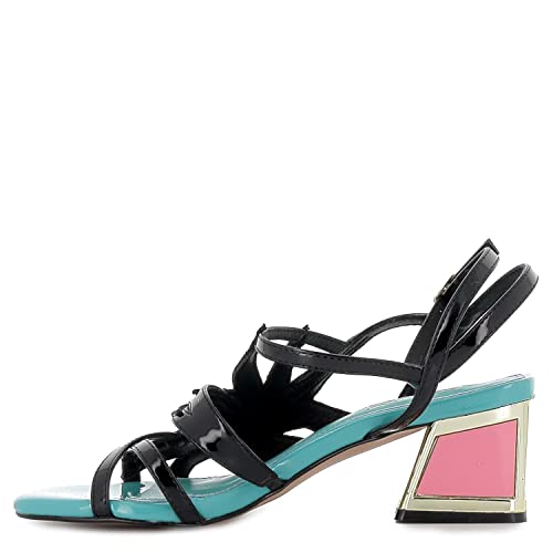 EXE Sandalen für Damen LUISA-400 PATENT Black Green Schuhgröße 37 EU von EXE