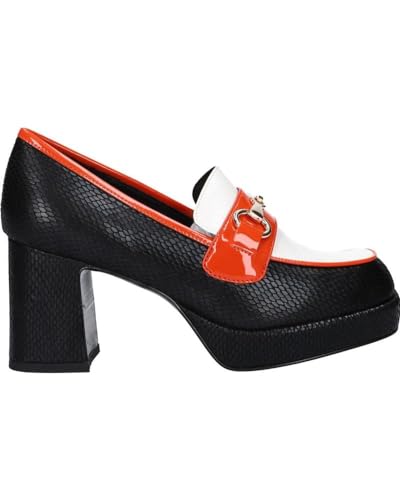 EXE Schuhe Ferse für Damen MARION-821 Snake Black Schuhgröße 38 EU von EXE