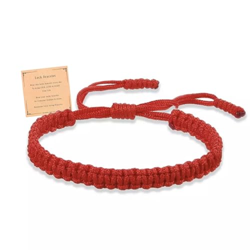 EXGOX Armband Damen Handgefertigt Glücksarmband Geflochtene Freundschaftsarmbänder Einstellbares Handgelenk Armband Luck Armband für Mädchen Glücks Armband Geschenk für Frauen von EXGOX