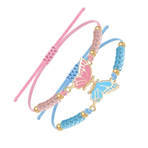 EXGOX Damen Armbänder Silber,2 Matching Freundschaft Bangle Pärchen Handgemachte Strang Freundschaftsarmbänder Mode Damen Armreifen Schmuck von EXGOX