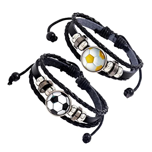 EXHUMKY 2 Stück Fußballarmband Aus Hochwertigem Material Für Fußballfans Persönlichkeitsarmband Mit Perlen Hautfreundlich Und Angenehm Zu Tragen Für Männer Und Jungen Für Sport Events Und von EXHUMKY