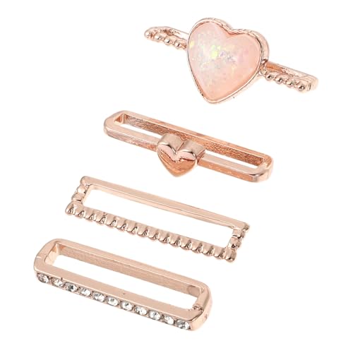 EXHUMKY 4 Stück Dekorativer Uhrenarmband ring Roségold Robuste Zinklegierung Kompatibel mit Silikon uhrenarmbändern Modisches Accessoire für Smartwatch armbänder Individuelles für Damen von EXHUMKY