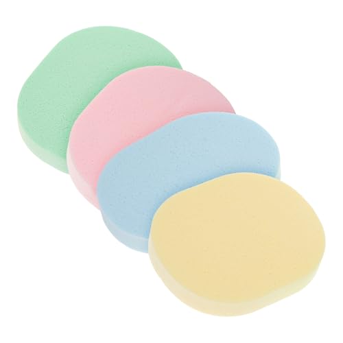 EXHUMKY 4Stücke Ovaler Gesichtswaschschwamm für Sanfte und Peeling für und Mädchen zum Entfernen von Make Up für Tägliche Hautpflege von EXHUMKY