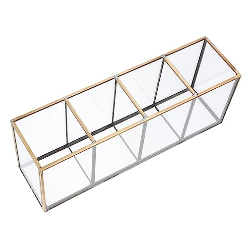 EXHUMKY Makeup Organizer Aufbewahrungsbox Kosmetikbox Fächer Kupfer Vintage Schminktisch Organizer für Make Up Hautpflege Lippenstifte Kompakt und Platzsparend von EXHUMKY
