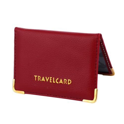 EXHUMKY PU Leder Kartenetui Schutzhülle mit Mehrfachfächern für Bank Ausweiskarten Kratzfest Leicht Praktisch für Reisen und Geschäftsreisen RFID Schutz Optional von EXHUMKY