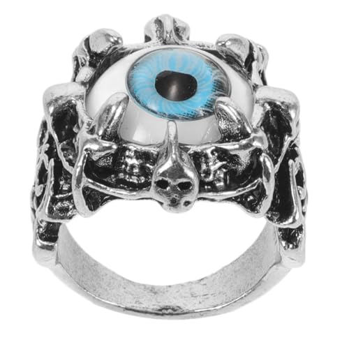 EXHUMKY Vintage Evil Eye Ring aus Langlebiger Legierung Auffälliges Design Passend Stylisches Herren Accessoire für Halloween Partys und Statements von EXHUMKY