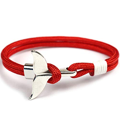 EXINOX Nautisches Wal Armband Herren Damen Seeblick Silber - rot/weiß von EXINOX