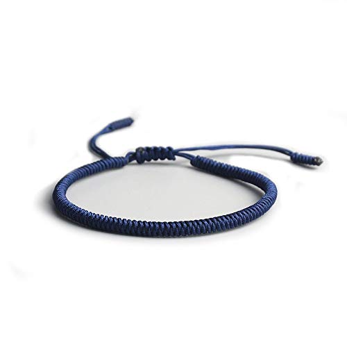 EXINOX Tibetanisches Spirituelles Armband für Männer und Frauen, handgefertigt, traditioneller Knoten buddhistisch - Navy von EXINOX