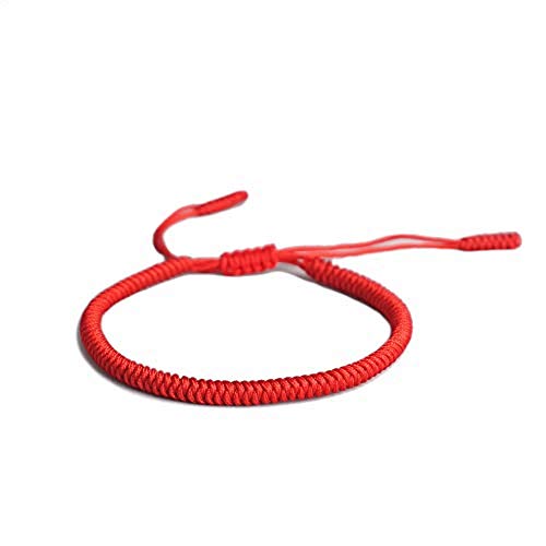 EXINOX Tibetanisches spirituelles Armband, für Damen und Herren, handgefertigt, traditioneller buddhistischer Knoten rot von EXINOX