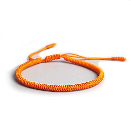 EXINOX Tibetanisches spirituelles Armband, für Damen und Herren, handgefertigt, traditioneller buddhistischer Knoten De 15 a 24 Cm orange von EXINOX