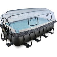 EXIT Black Leather Pool 400x200x100cm mit Sandfilterpumpe und Abdeckung - schwarz von EXIT TOYS