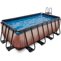 EXIT Frame Pool 4x2x1.22m (12v Sandfilter)– Holz Optik von EXIT TOYS