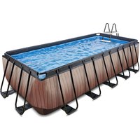 EXIT Wood Pool 540x250x122cm mit Sandfilterpumpe, braun von EXIT TOYS