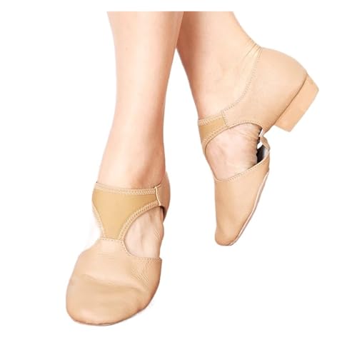 Ballettschuhe Stretch Jazz Dance Schuhe for Frauen Ballett Tanzen Lehrer Tanz Sneaker Sandalen Übung Schuh(Tan,6.5) von EXKURPOO