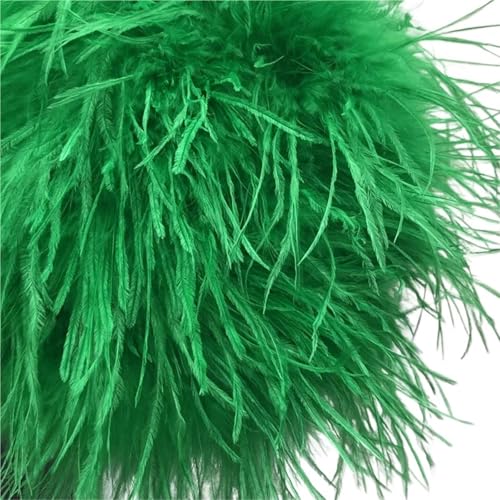 EXKURPOO Feder Tasche Straußenfedern Abendtaschen Mode Metall Strass Kette Schultertaschen Prom Party Clutches(Green) von EXKURPOO