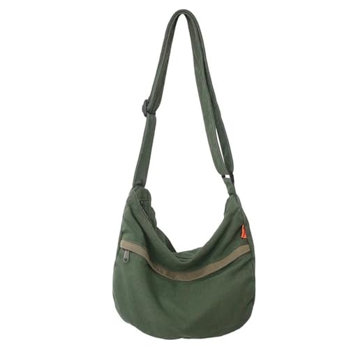 EXKURPOO Schultertasche Canvas-Taschen for Frauen Vintage Handtaschen Casual Schulter Crossbody Messenger Bag Unisex Shopper Tasche(Green) von EXKURPOO