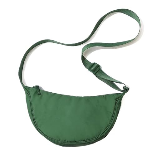 EXKURPOO Schultertasche Einfarbige tragbare Umhängetasche for Damen, einfache, gepolsterte Umhängetaschen aus Nylongewebe, Reisetasche, Handtasche, Umhängetasche(Green) von EXKURPOO