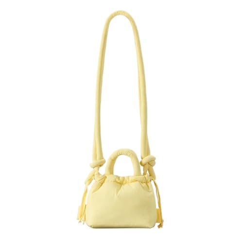 EXKURPOO Schultertasche Einkaufstasche Designer gepolsterte Damen Schultertaschen Nylon Daunen Baumwolle Umhängetasche Mini Lady Handtaschen(Yellow) von EXKURPOO