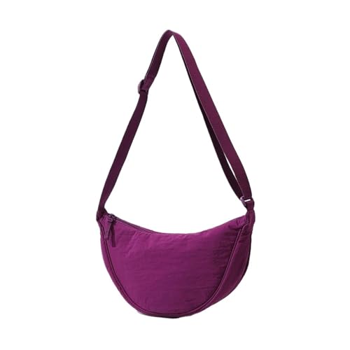 EXKURPOO Schultertasche Farbe Damen Nylon Umhängetasche Casual Sports Weibliche Hobos Umhängetaschen Große Gürteltasche Geldbörse Handtaschen(PURPLE) von EXKURPOO