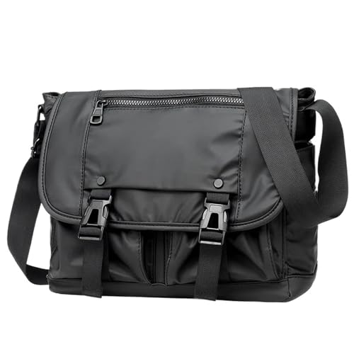 EXKURPOO Schultertasche Herren Nylon Umhängetasche Multifunktionale Schultertasche Große Businesstasche Handtasche(Black) von EXKURPOO