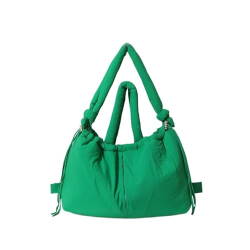 EXKURPOO Schultertasche Puffer Tote Bag Designer Weich Gepolsterte Frauen Schulter Tasche Nylon Unten Baumwolle Unterarm Taschen Dame Handtaschen(Green) von EXKURPOO
