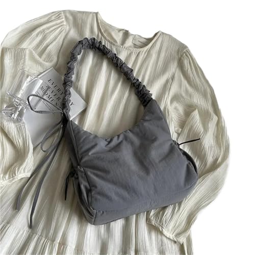 EXKURPOO Schultertasche Weiches Design Tuch Kleine Shopper Einkaufs Unterarm Taschen Dame Schulter Tasche for Frauen(GRAY) von EXKURPOO