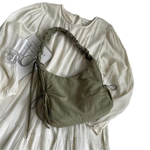 EXKURPOO Schultertasche Weiches Design Tuch Kleine Shopper Einkaufs Unterarm Taschen Dame Schulter Tasche for Frauen(Green) von EXKURPOO