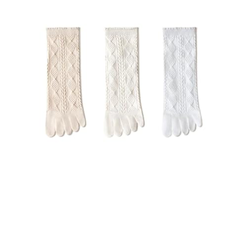 EXKURPOO Zehensocken 3 Paar Sommer Mesh Zehensocken Damen Bestickte Blumen Fünf-Finger-Socken Baumwolle Athletic Socken Rüschen(3 pairs mix04) von EXKURPOO