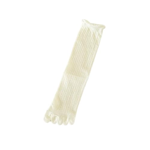 EXKURPOO Zehensocken 5 Paar lose Socken mit fünf separaten Fingern, dünne Zehensocken aus Tüll for den Sommer, weiche Pilates-Yoga-Sportsocken, hohe Röhre(5 pairs beige) von EXKURPOO