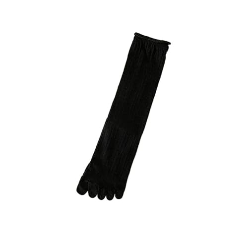 EXKURPOO Zehensocken 5 Paar lose Socken mit fünf separaten Fingern, dünne Zehensocken aus Tüll for den Sommer, weiche Pilates-Yoga-Sportsocken, hohe Röhre(5 pairs black) von EXKURPOO