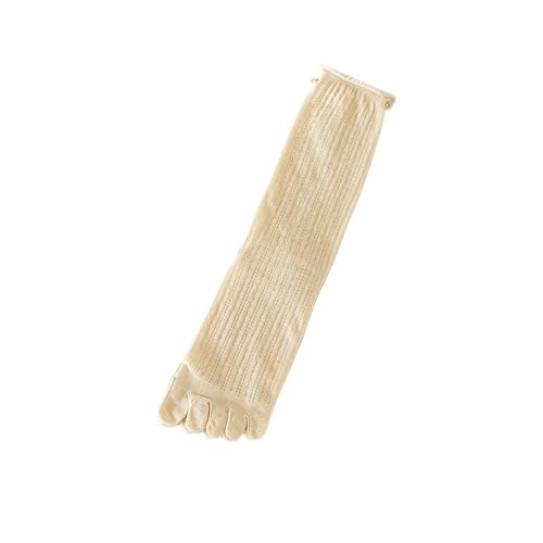 EXKURPOO Zehensocken 5 Paar lose Socken mit fünf separaten Fingern, dünne Zehensocken aus Tüll for den Sommer, weiche Pilates-Yoga-Sportsocken, hohe Röhre(5 pairs khaki) von EXKURPOO