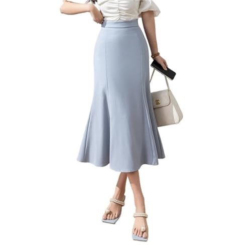 Fishtail Rock Meerjungfrau Rock Büro Arbeit Trompete for Frau Beiläufige Dünne(Sky Blue,M) von EXKURPOO