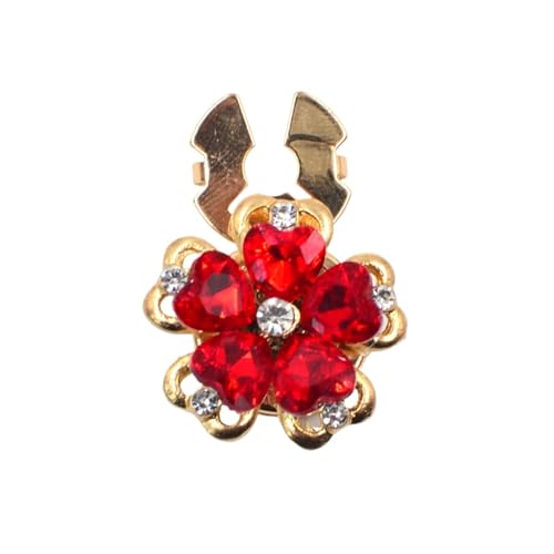 Manschettenknöpfe 1PCS Rhinestone Cufflinks Shirt Button Covers Crystal Flower Jewelry Wedding Party(Red) von EXKURPOO
