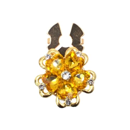 Manschettenknöpfe 1PCS Rhinestone Cufflinks Shirt Button Covers Crystal Flower Jewelry Wedding Party(Yellow) von EXKURPOO