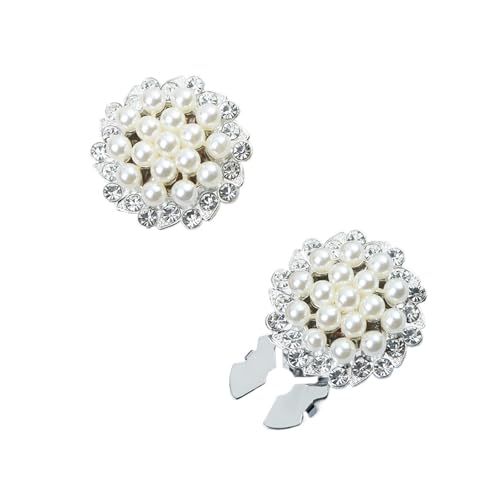 Manschettenknöpfe 2pcs Rhinestone Firework Pearl Shirt Button Cover Cufflinks Button Pins(Big fireworks) von EXKURPOO