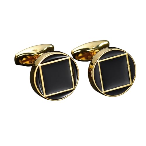 Manschettenknöpfe Brand Bussiness Copper Round Cufflinks For Mens Office Wedding Shirt Cuff Links(CF-71G) von EXKURPOO