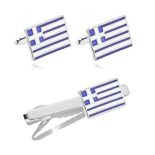 Manschettenknöpfe Fashion Business Shirt Sleeve Decorative Buttons Classic Geometric Tie(Square set) von EXKURPOO