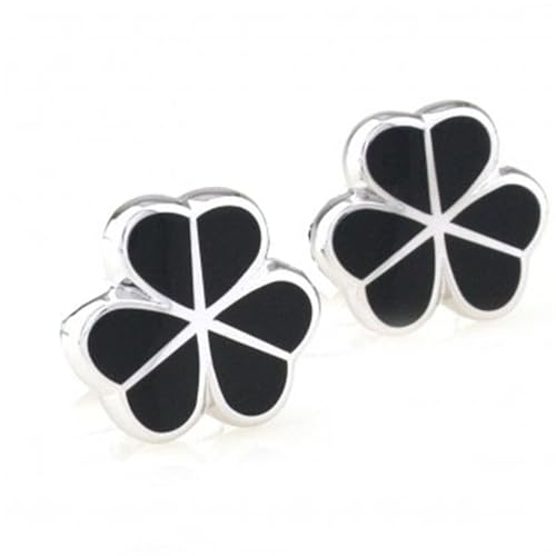 Manschettenknöpfe Fashion Designs Clover Leaf Cufflink Cuff Link 1 Pair(Color-02) von EXKURPOO